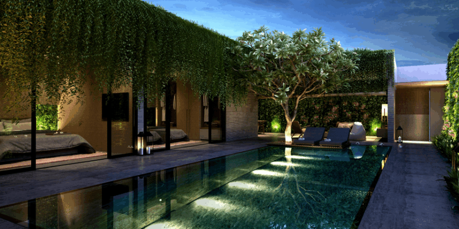 iluminación para piscinas